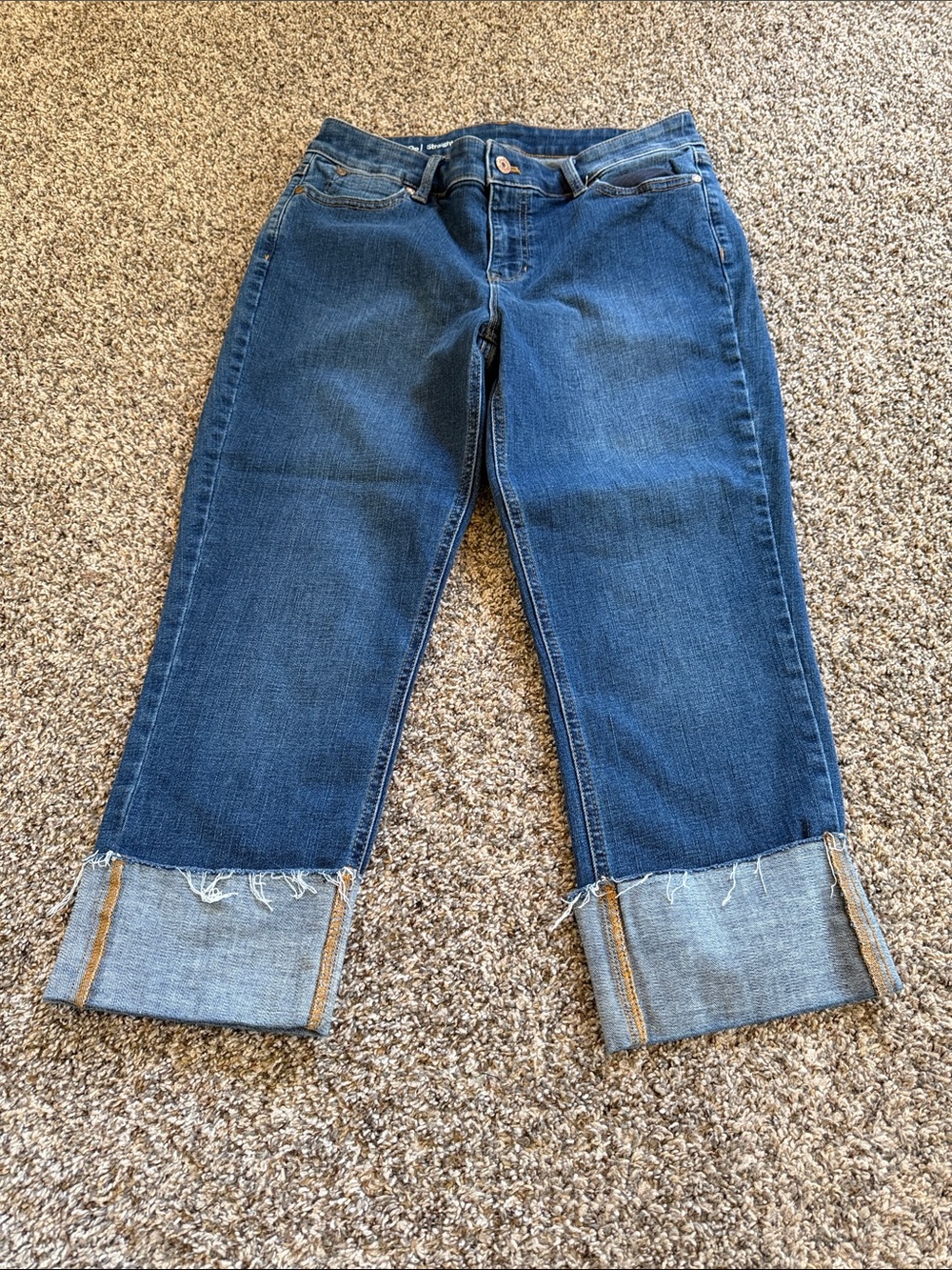 Talbots Dark Blue Cropped Cuff Jeans Size 10P